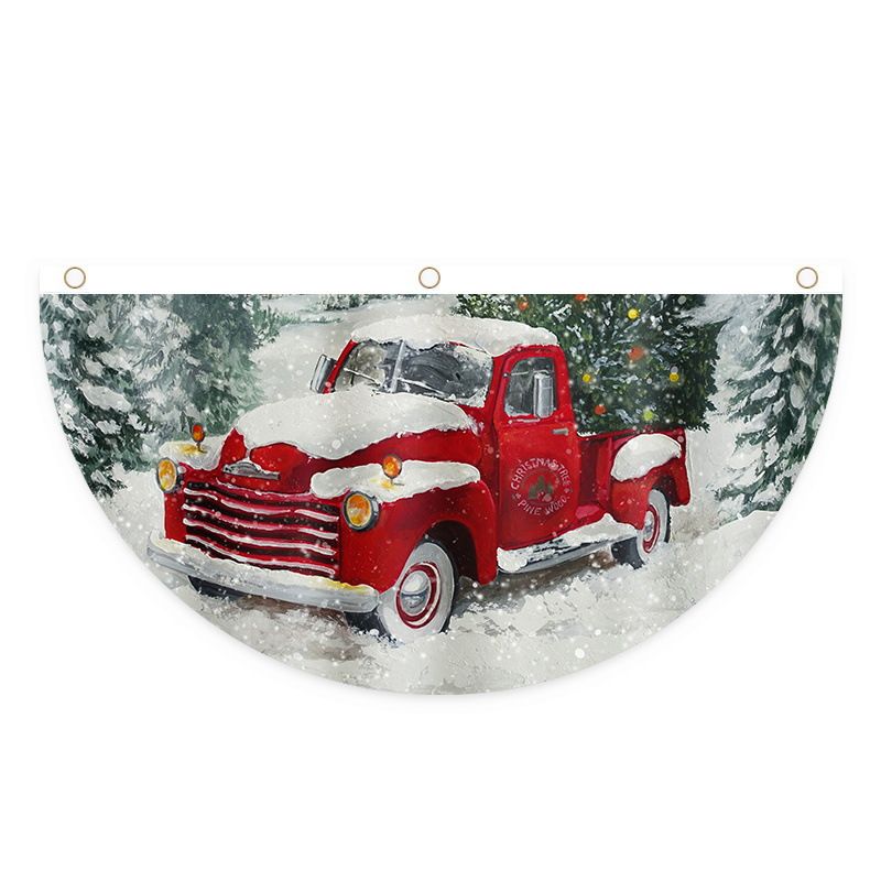 Nouveau drapeau de ventilateur de Noël, drapeau extérieur à suspendre à la porte, décorations de Noël, impression de dessin animé créatif_voghion.com