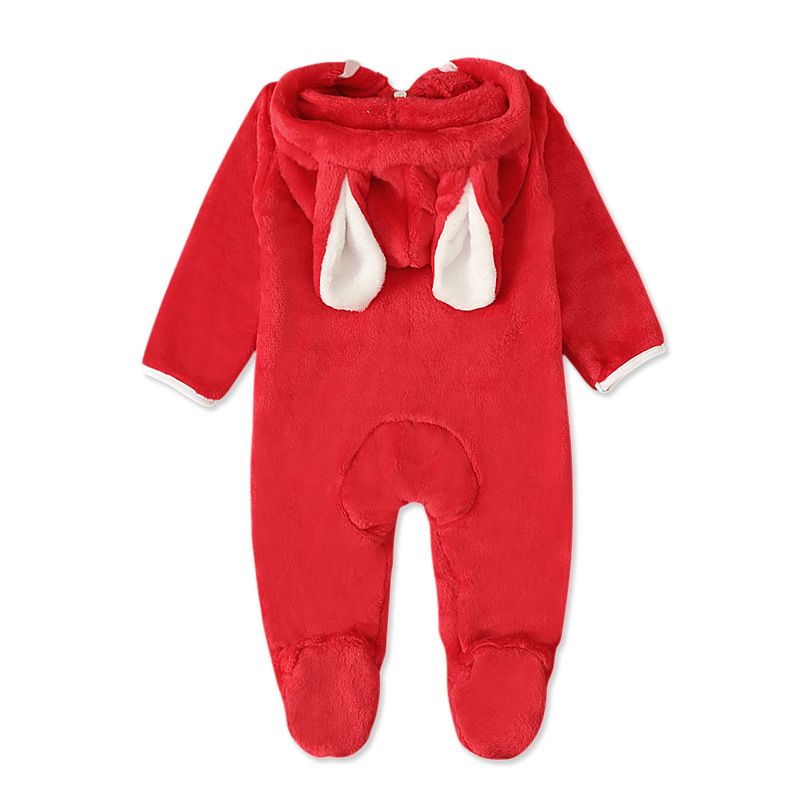Barnkläder Långärmad jumpsuit med luva kanin med fötter_voghion.com