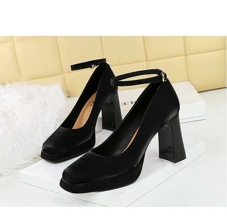 9982-K105 Style Banquet Wedding Coarse Super High Heels Waterproof Platform Silk Strap Single Shoes_voghion.com