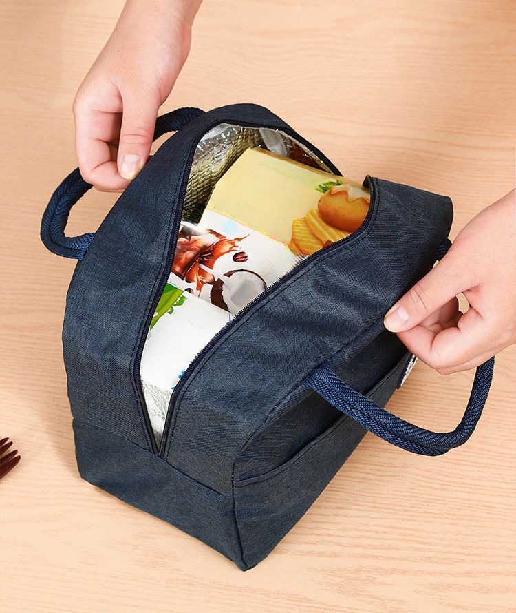 Japanese Style Aluminum Foil Simple Insulated Box Oxford Cloth Large Capacity Thickened Handheld Bento Lunch Bag_voghion.com