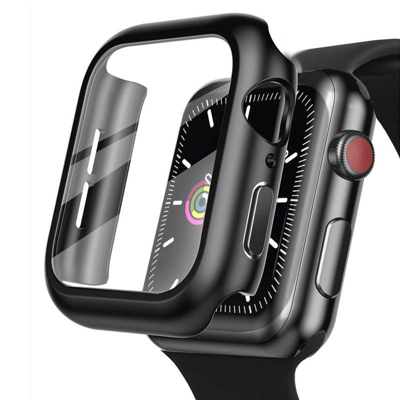 Case Cover For Apple Watch 44mm 40mm iWatch 42mm 38mm bumper Tempered Glass 44 42 38 42 mm for apple watch series 4 3 5 SE 6_voghion.com