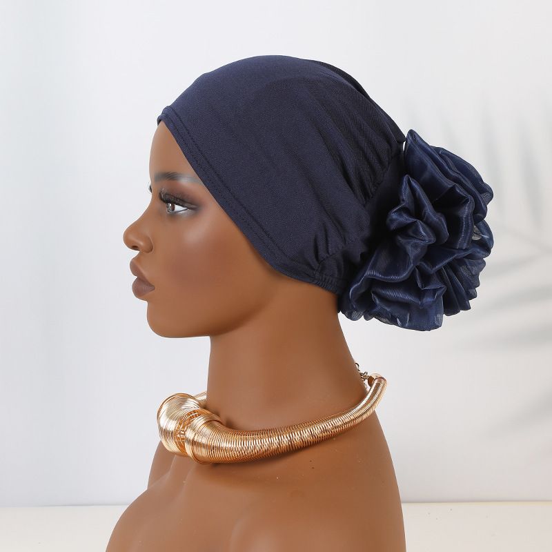 Foulard musulman pour femmes, nouveau chapeau foulard à grandes fleurs du Moyen-Orient, chapeau à fleurs élégant à la mode_voghion.com