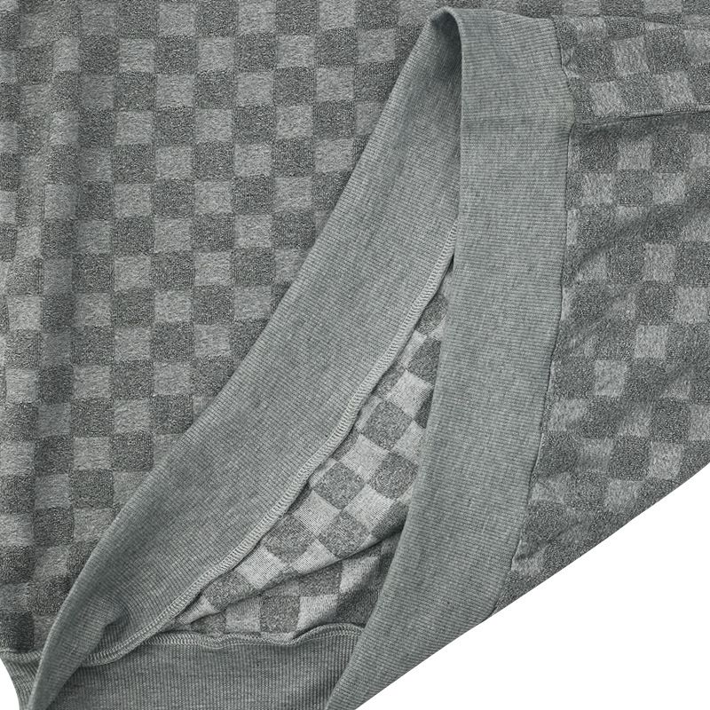 Herrenbekleidung Rundhals-Shirt Langarm-Shorts-Anzug lockerer lässiger Schachbrett-Sport-Zweiteiler_voghion.com