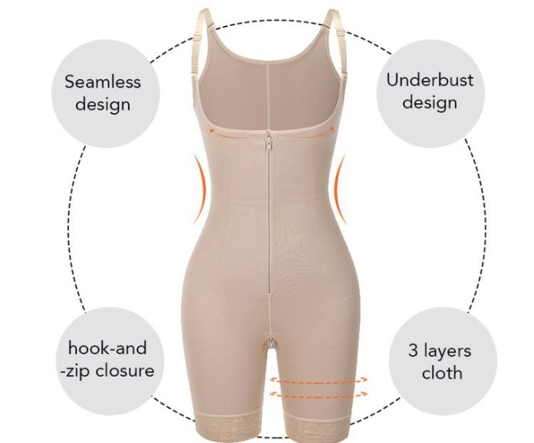 Auf Lager: Grenzüberschreitender Shapewear-Body mit Po-Lifting-Effekt, hohem elastischem Bund, Bauchkontrolle, Reißverschluss und Plus-Size-Body_voghion.com