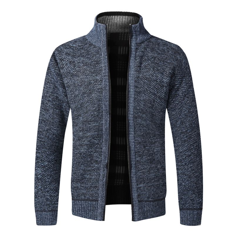 Herfst winter gebreide cardigan trui met fluwelen jasje, losse en dikke pasvorm, plus size Koreaanse versie trendy nieuwe heren_voghion.com