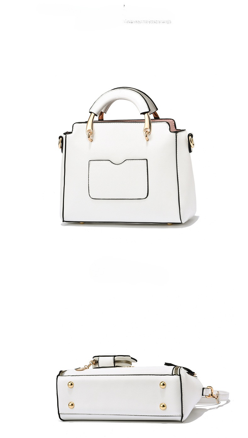 Geantă de mână cu decor de litere, geantă de umăr elegantă cu fermoar și portofel mini pentru monede. Geantă crossbody pentru serviciu._voghion.com