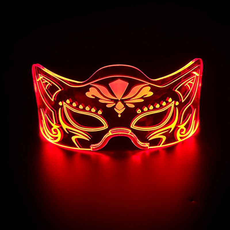 Maschera luminosa al neon a LED colorata per feste, maschera per feste di Natale e Halloween 2025, decorazione per bar e locali notturni_voghion.com