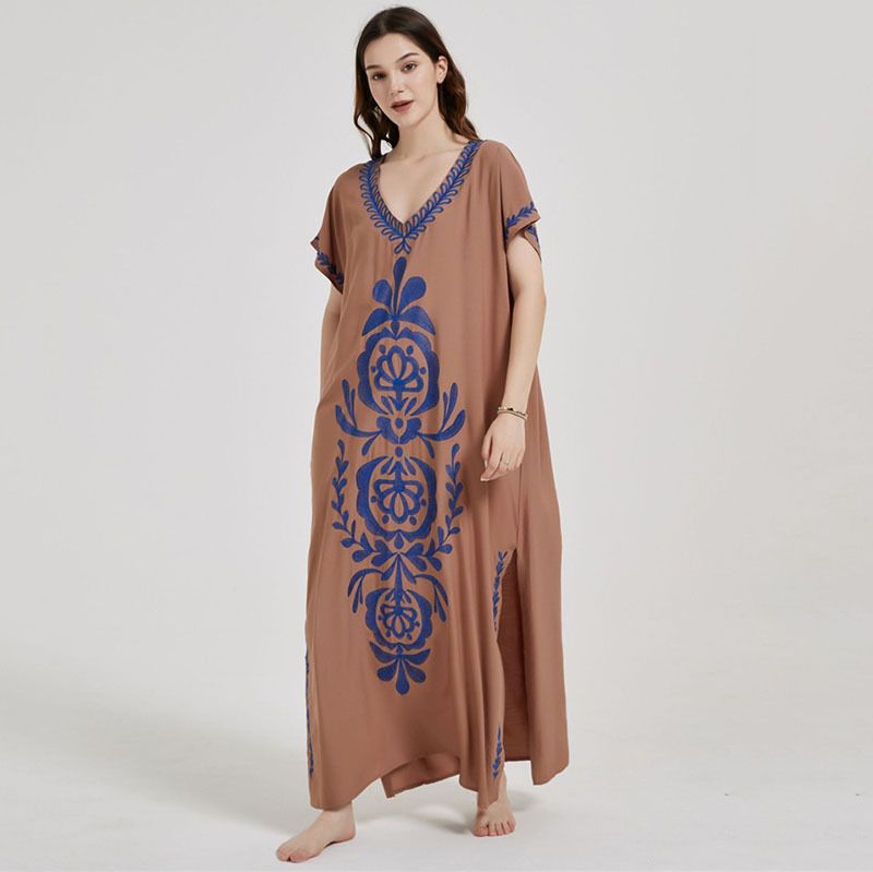 popolare copricostume da spiaggia ricamato in rayon da donna, stile abito ricamato, camicia di protezione solare per bikini al mare, 20 colori_voghion.com