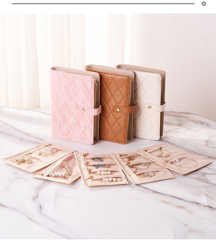 Elegant Jewelry Organizer Book Luxury Travel Jewelry Case With Soft Padding Multi Layer Storage For Necklaces Rings Compact Portable_voghion.com