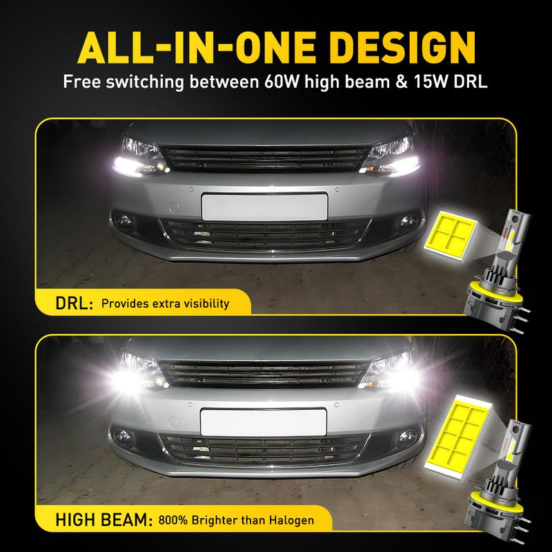 AUXITO 30000LM Scheinwerferlampen Canbus für VW Golf 6 3 H15 LED Fernlicht Fernlicht DRL für Mercedes Audi_voghion.com