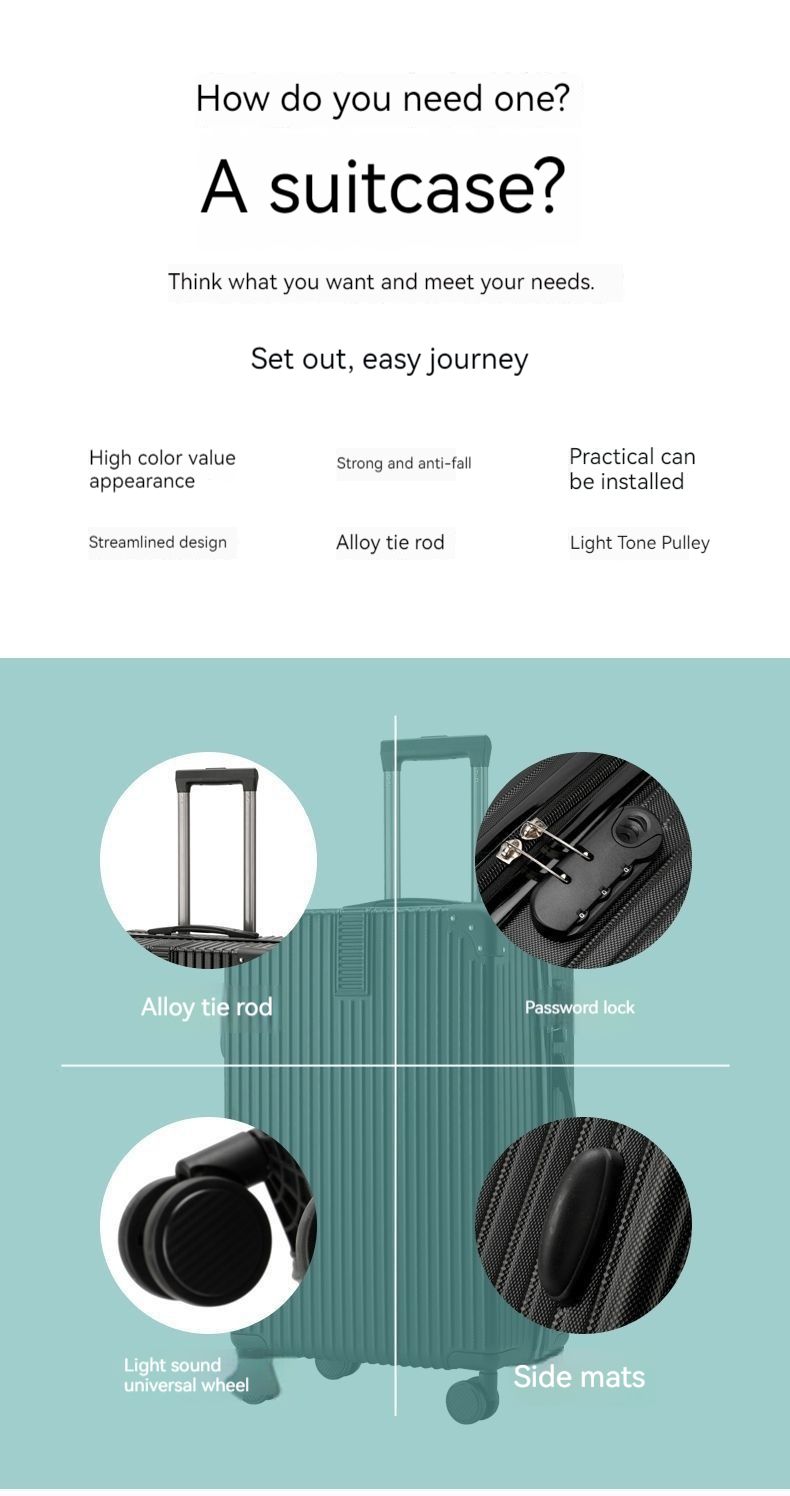 Trolley da viaggio con lucchetto a combinazione di grande capacità, con ruote universali per studenti, a prova di esplosione, divisorio per separazione asciutto e bagnato_voghion.com