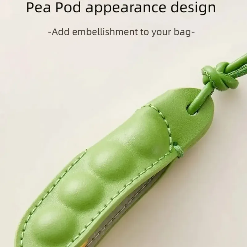 Fashion High-End Pendant Handmade Leather Keychain All-match Style Green Pea Bag Charm Trendy Accessory 250703_voghion.com