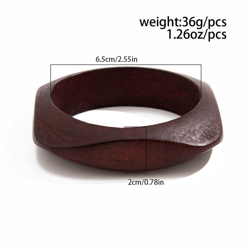 bracelet Maillard Style Retro Wooden Bracelet Simple Design Round Faceted Hand Jewelry_voghion.com
