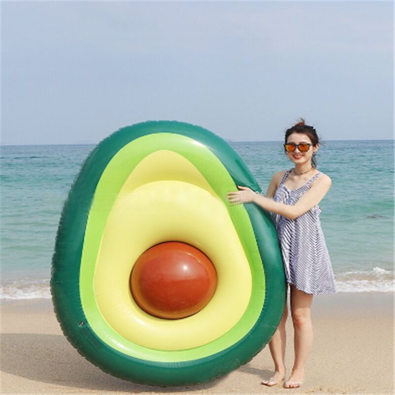 Svømmering Avocado Flydende Seng Varm Oppustelig Redningsbøje På Vand_voghion.com