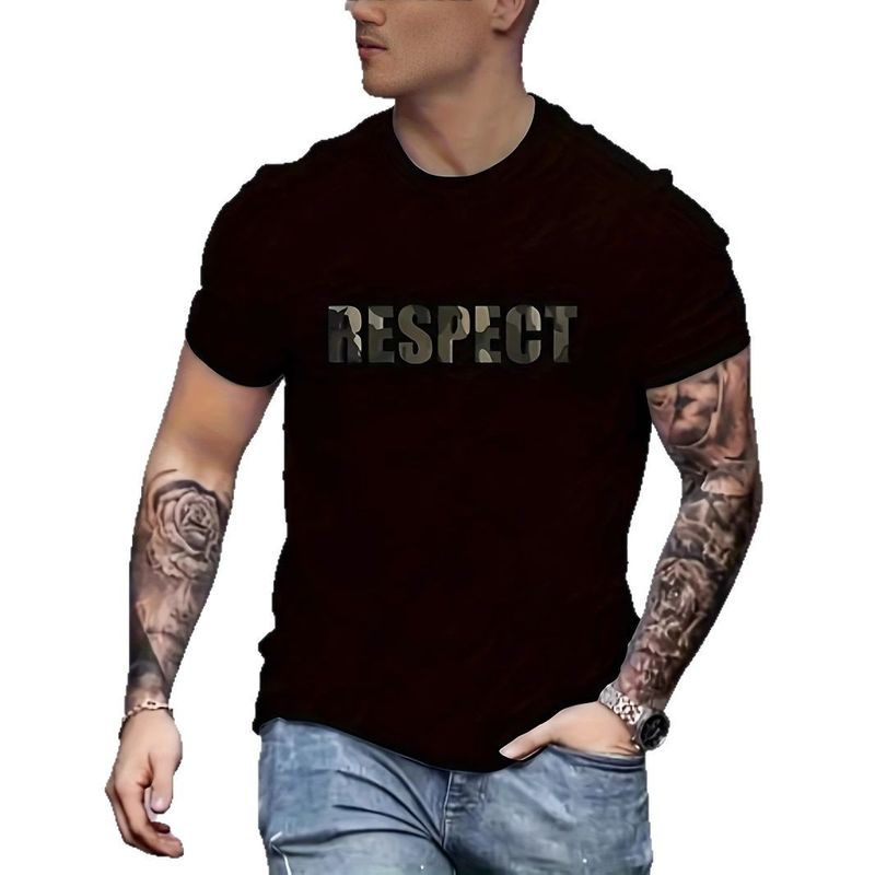 2025 neue Kurzarm T-Shirt Männer Koreanischen Stil Brief Drucken Casual Top Sommer Vielseitige Halbe Hülse T-Shirt_voghion.com