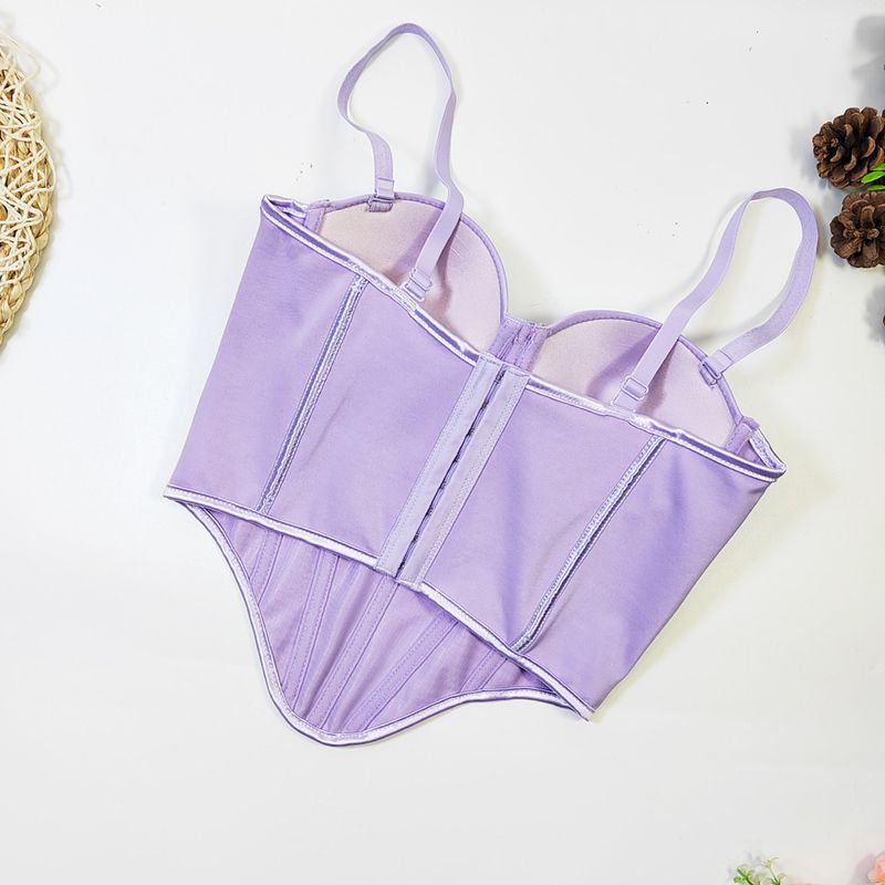 Europäeschen an amerikanesche Street Style onregelméissege Fëschgrat-BH Bannendran Uewerflächenträger weibleche Kierper verengt schéint Réck Tube Top_voghion.com