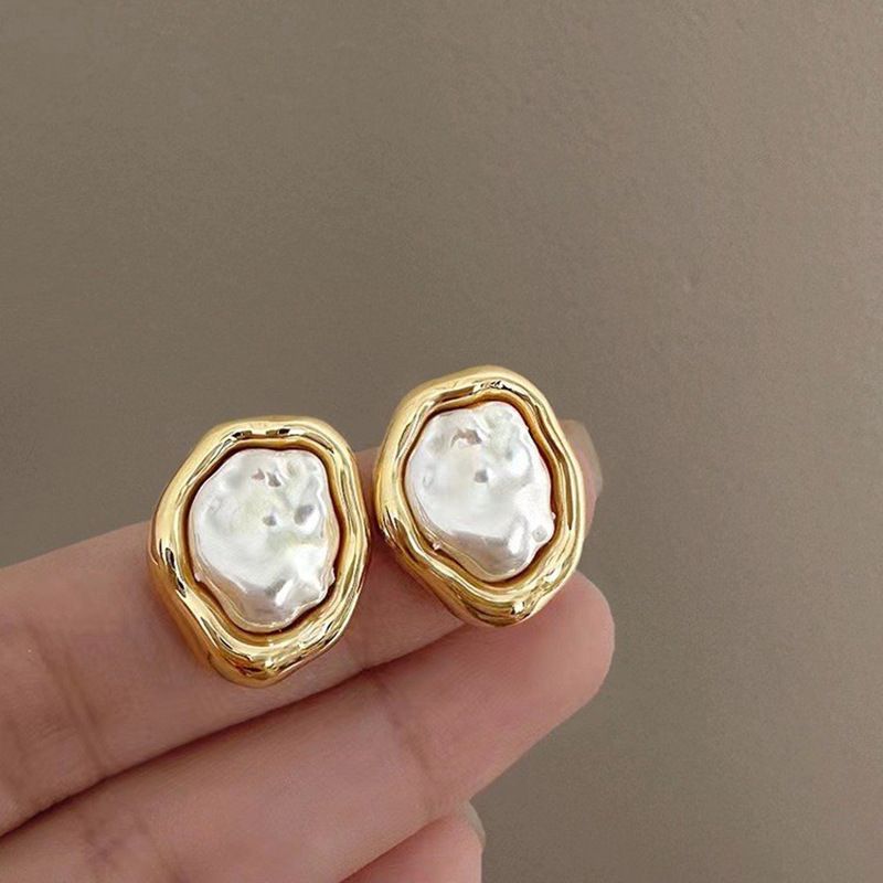 Orecchini in argento con perle, stile francese, eleganti, di alta qualità, con un tocco di nicchia e un temperamento nuovo per le donne_voghion.com