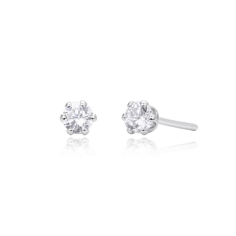 Orecchini a bottone da donna in argento sterling con zirconi cubici, forma geometrica minimalista a forma di osso, argento 925 placcato in oro bianco e oro giallo_voghion.com