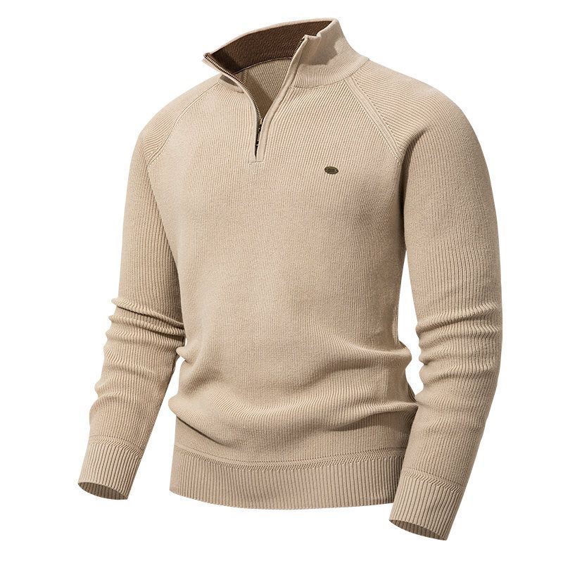 "Maglione da uomo slim fit con cerniera a un quarto – Pullover in maglia antipiega per abbigliamento casual e invernale"_voghion.com