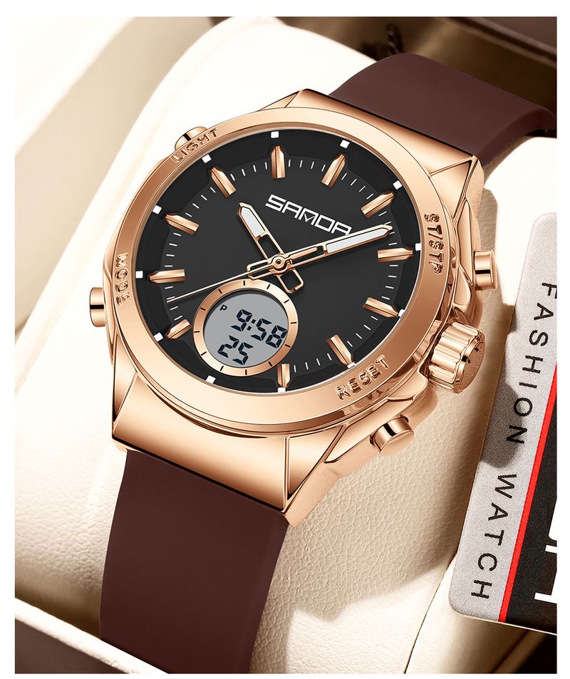 Women's Electronic Watch Waterproof LED Dual Display Multi Functional Women's Electronic Watch_voghion.com