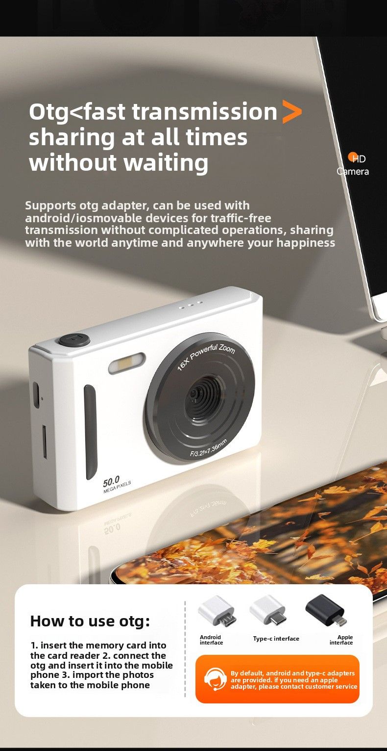 Caméra numérique CCD HD pour étudiants M26 Campus, compacte, portable et abordable_voghion.com