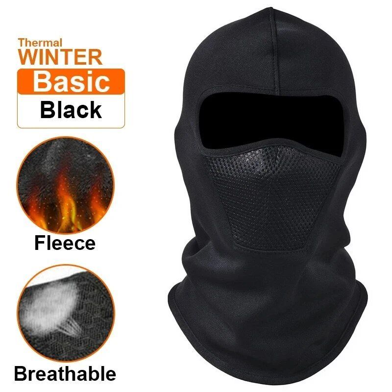 Pasamontañas térmico de invierno para ciclismo, cara completa, cálido, para deportes al aire libre, motocicleta, esquí, pesca, caza, máscara de forro polar, bufanda y gorro_voghion.com