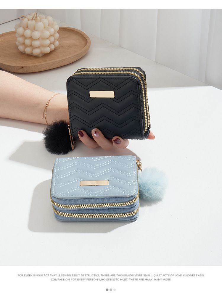 Purse Wallet Clutch Bag Purse Women's Double Zipper Short Card Bag Document Bag Hold Bag Stylish Simple Double Wallet Wallet_voghion.com