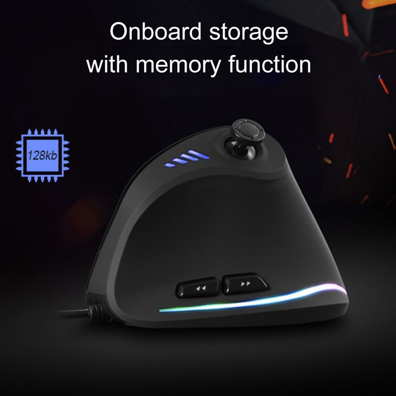 Farfi C18 Vertical Programmable Ergonomic 10000 DPI Adjustable RGB Light Strip USB Optical Gaming Mouse Wired Mice for_voghion.com