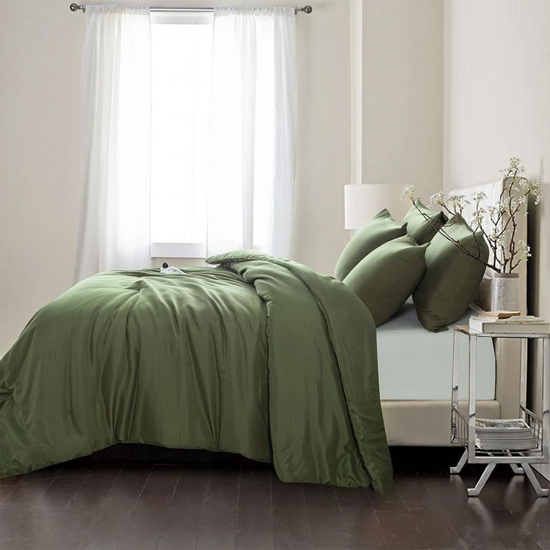 Militair Groen Beddengoedset - Zachte Polyester Gewatteerde Dekbedovertrek met Dekbedovertrek en Kussenslopen - Zachte & Gezellige Huistextiel_voghion.com