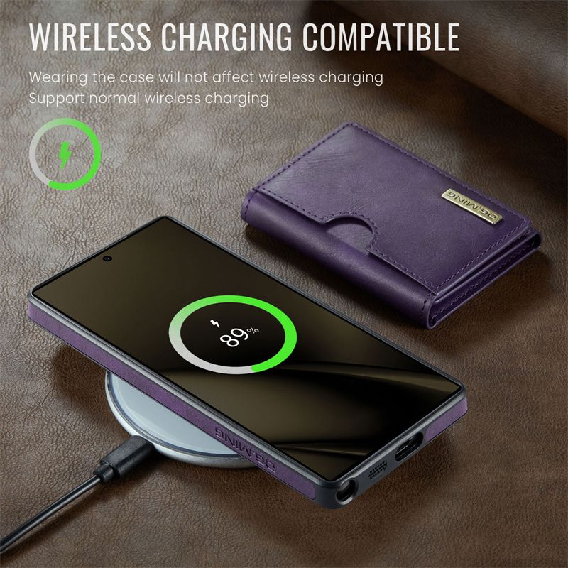 Custodia magnetica staccabile 2 in 1 per Samsung Galaxy S25 Edge S24 FE S23 S22 S21 Ultra Portafoglio in pelle con tasca porta carte sul retro_voghion.com