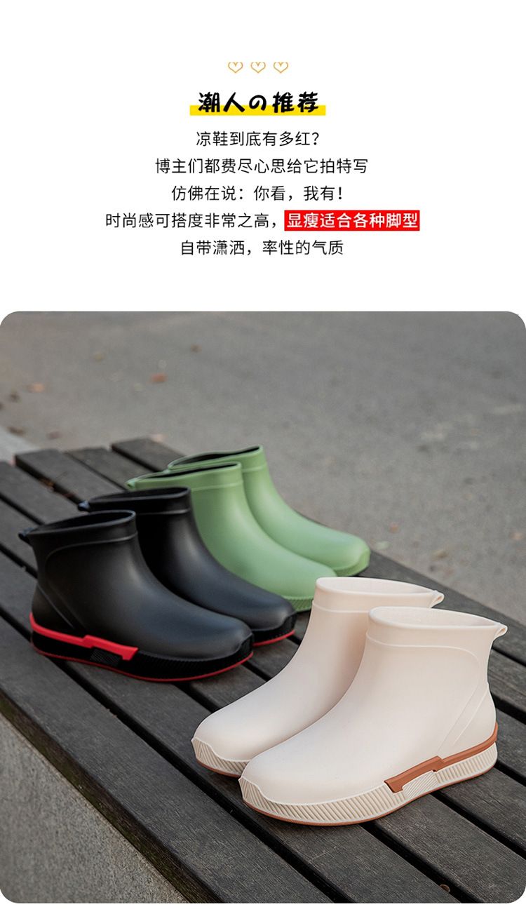 Scarpe impermeabili da donna, nuovi stivali da pioggia versatili casual antiscivolo, resistenti all'usura, alla moda, caldi e resistenti all'acqua._voghion.com