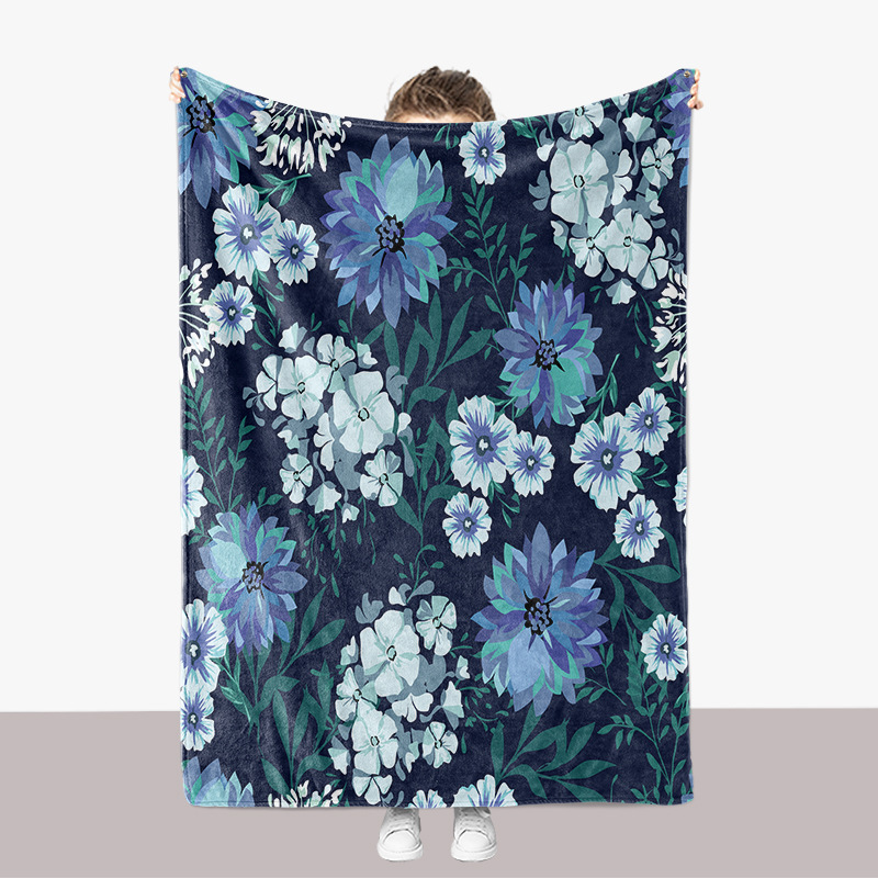 Couverture épaisse en flanelle imprimée en 3D pour canapé, séries fleurs, fleurs et plantes_voghion.com