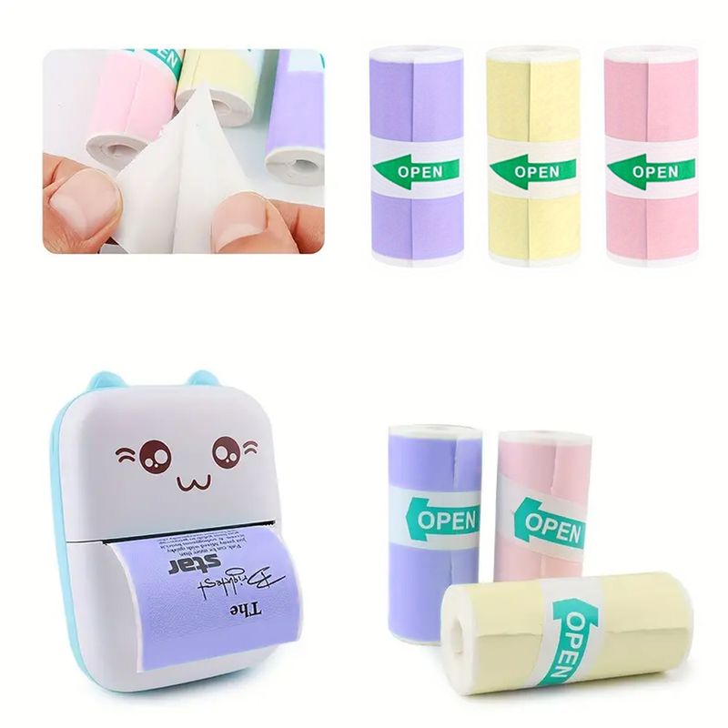 3 Rolls Of Mini Printer Paper, Printable Stickers For Pocket Thermal Printers_voghion.com
