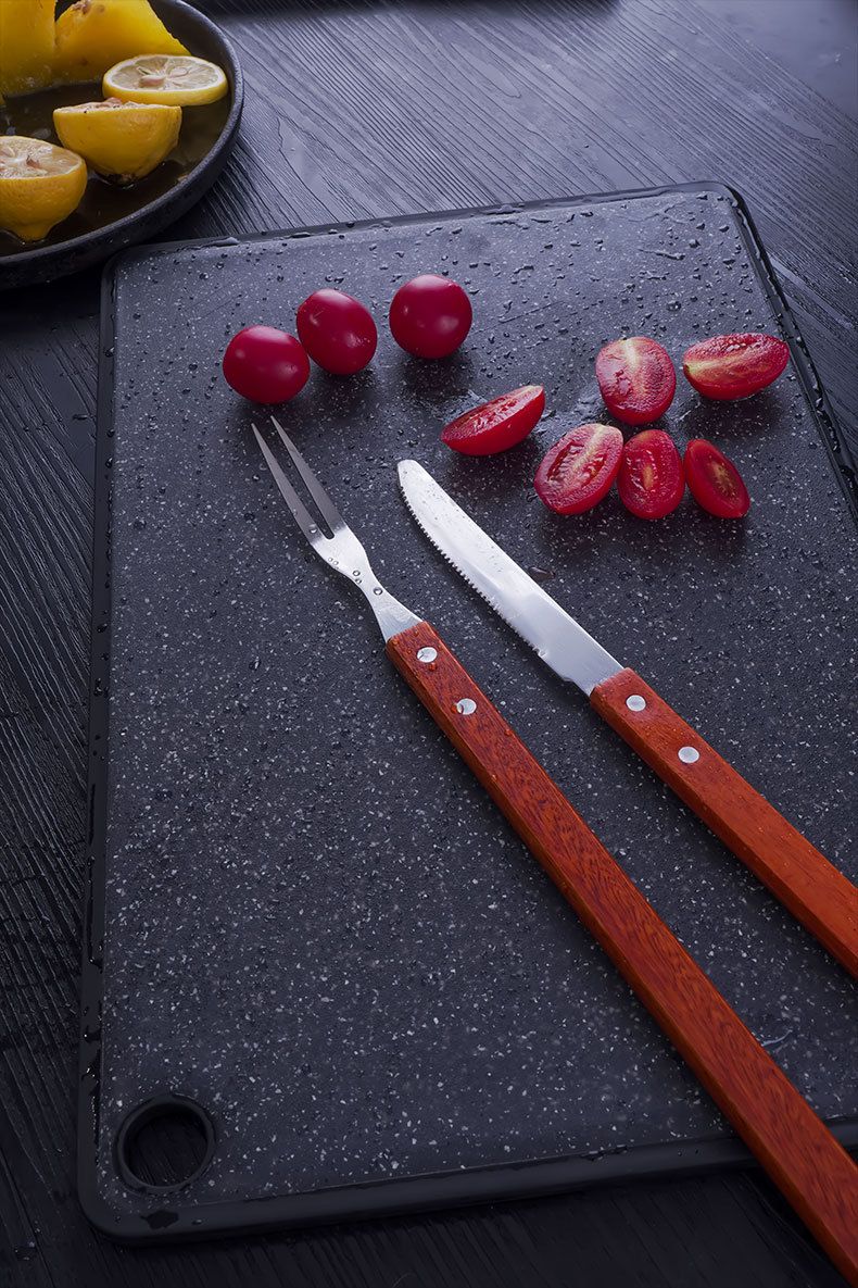 Tibetisches Edelstahl-Set, Lammkeulenhalter, Grillmesser und -gabel zum Braten eines ganzen Lamms im Freien_voghion.com