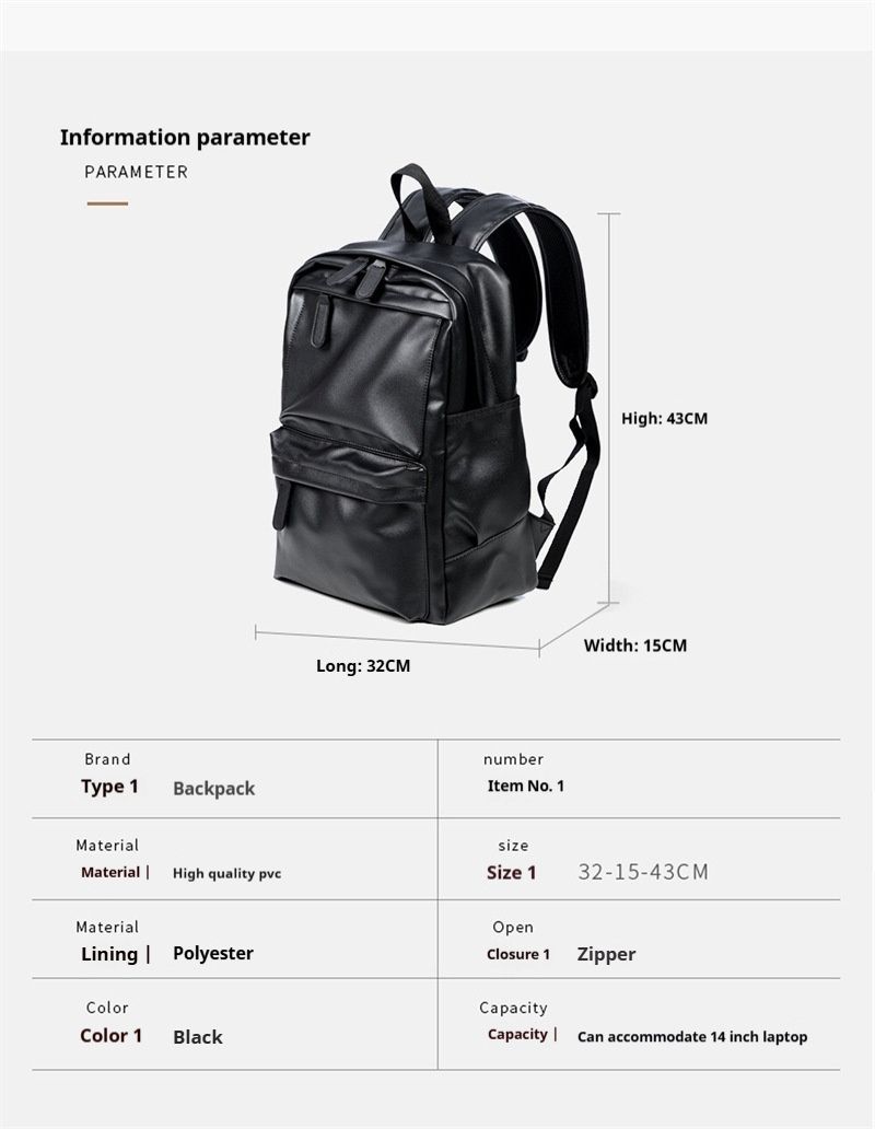 Fashionable And Trendy High-quality PU Leather Business Commuting Computer Large Capacity Travel Bp, Student_voghion.com