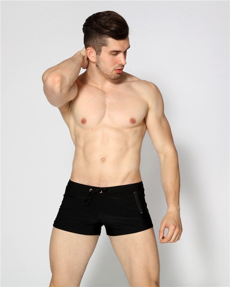 Schnelltrocknende Badehose für Herren – Sonnenschutz LSF 50+ mit Seitentaschen (Boardshorts für Strand und Pool, 12,7 cm Innennaht, Schwarz/Blau/Marineblau)_voghion.com