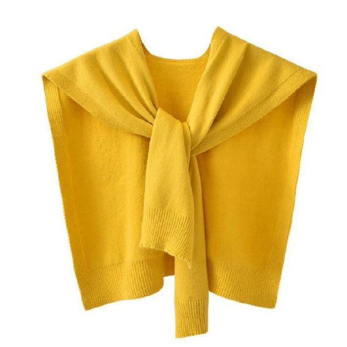 Core-Spun Yarn Knitted Shawl For Women, Spring And Autumn Outerwear, Solid Color Shoulder Wrap, Thin Cardigan, Summer_voghion.com