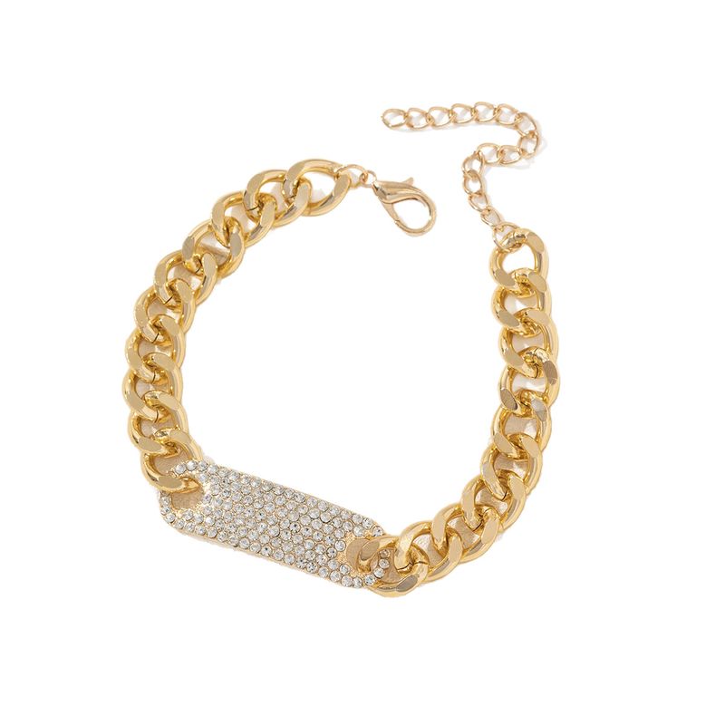 Nuovo braccialetto versatile di lusso creativo con catena cubana in lega di diamanti lunghi e alla moda hip-hop_voghion.com