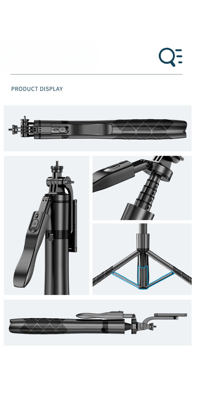 Selfie-Stick-Stativ L16 Anti-Shake Einziehbarer Handyhalter Tragbares Live-Übertragungsfoto-Desktop-Stativ für Reisen_voghion.com