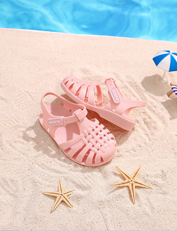 Sandali romani, primavera estate, ragazzi e ragazze, scarpe da spiaggia in gelatina con fondo piatto, suola morbida, antiscivolo, foro cavo, da uomo e_voghion.com