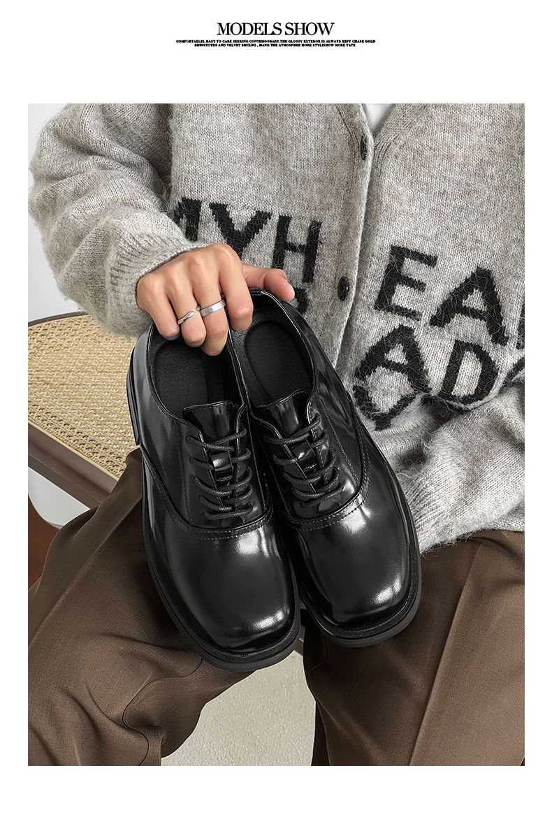 ShoeVault, scarpe casual in pelle stile britannico, con punta quadrata, foderate in pile invernale, per uomo e donna, con rialzo in altezza_voghion.com