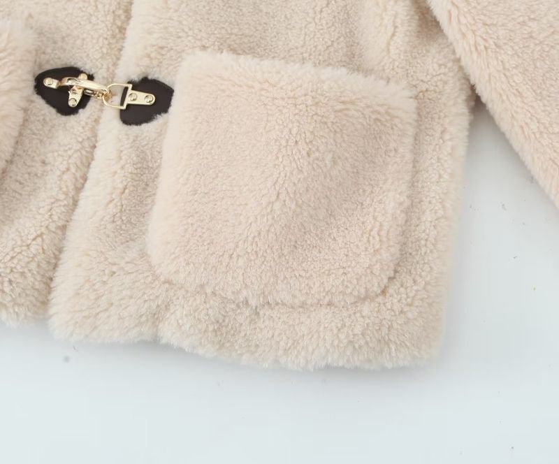 Winterjas voor dames, nieuwe stijl, veelzijdige ronde hals, lange mouwen, effen kleur, zakbontjas voor dames_voghion.com