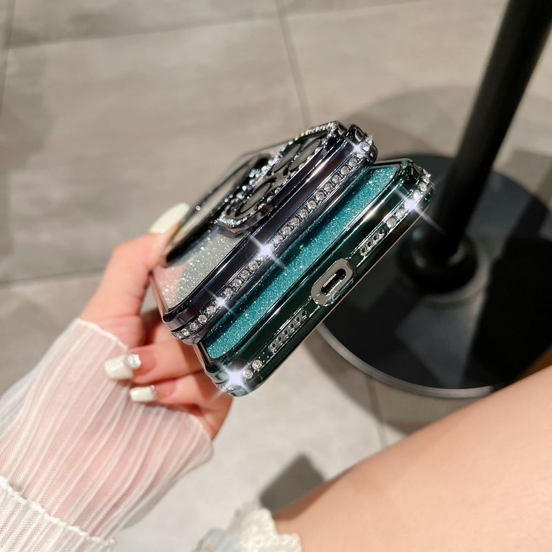 Mobile Phone Accessories 16PROMAX mobile phone case electroplating rhinestone magnetic bracket 15 glitter tpu protective cover_voghion.com