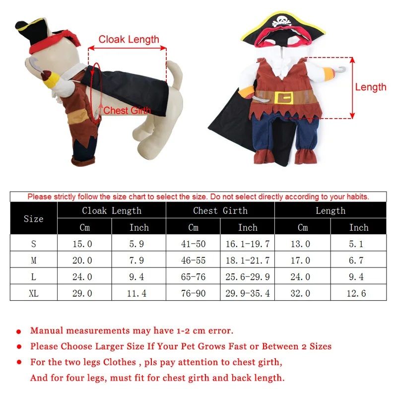 Holapet Piraten-Hundemantel aus Polyester von PawParty Store_voghion.com