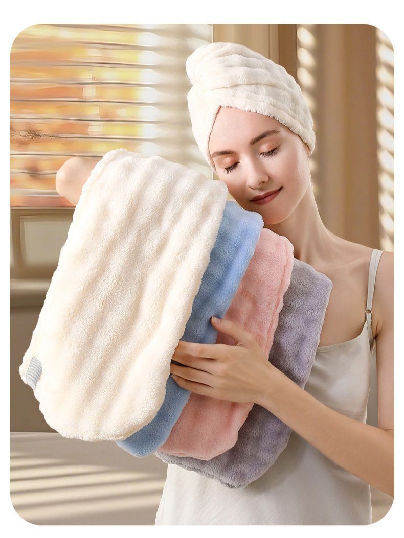 Dry Women, Thickened Super Absorbent Quick-Dry Towel For Head Wrapping, Hair Drying Towel, 2025 New Double-Layer Shower_voghion.com