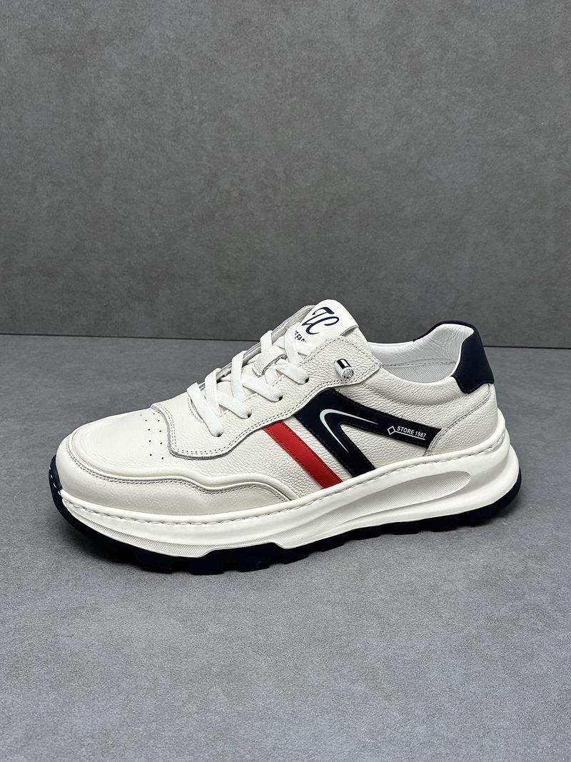 Sneakers bianche leggere, traspiranti, versatili, sportive, alla moda, da uomo, casual, in pelle, con suola spessa, Forrest Gump_voghion.com