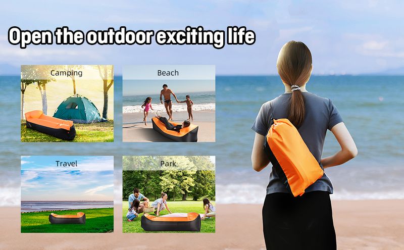 Iatable Lounger Air Sofa Hammock Portable Waterproonti-Air Leaking Pouch Couch with Pillow for Indoor Outdoor Camping_voghion.com