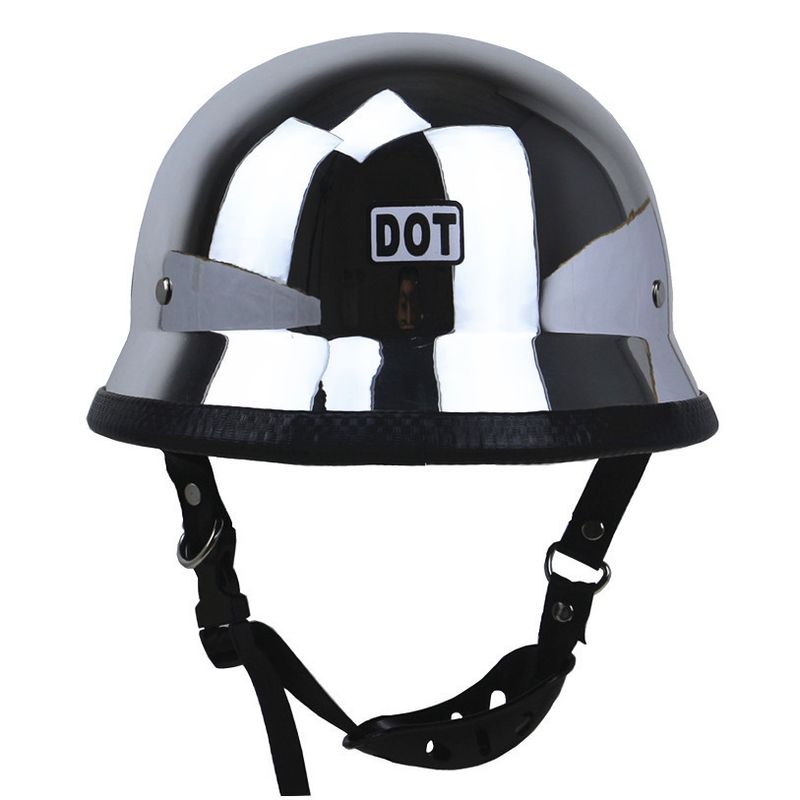 Casco plateado Casco retro Espejo para casco de moto_voghion.com
