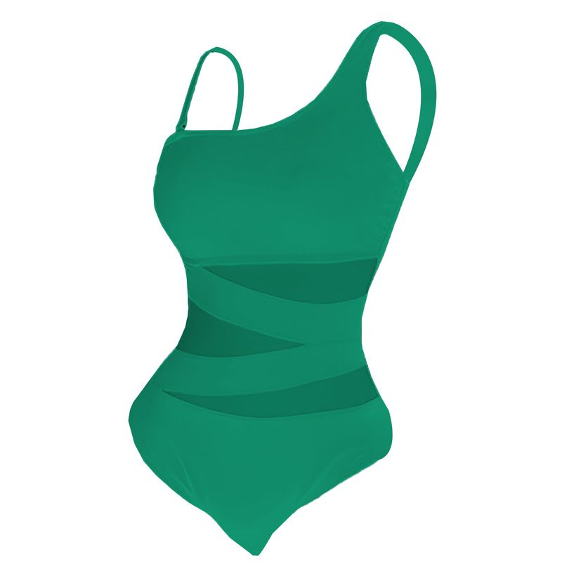 Women's Clothing One Piece Swimsuit Thin Strap Oblique Shoulder Conservative Bikini_voghion.com