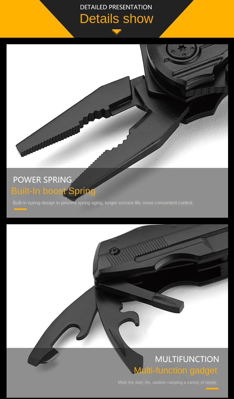 Pince coupante multifonctionnelle transfrontalière Pince à gadgets combinée EDC Pince à vis Pince multifonctionnelle pliante extérieure_voghion.com